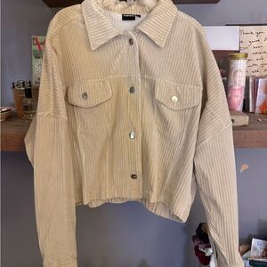 Mono B Beige Corduroy Boxy Jacket